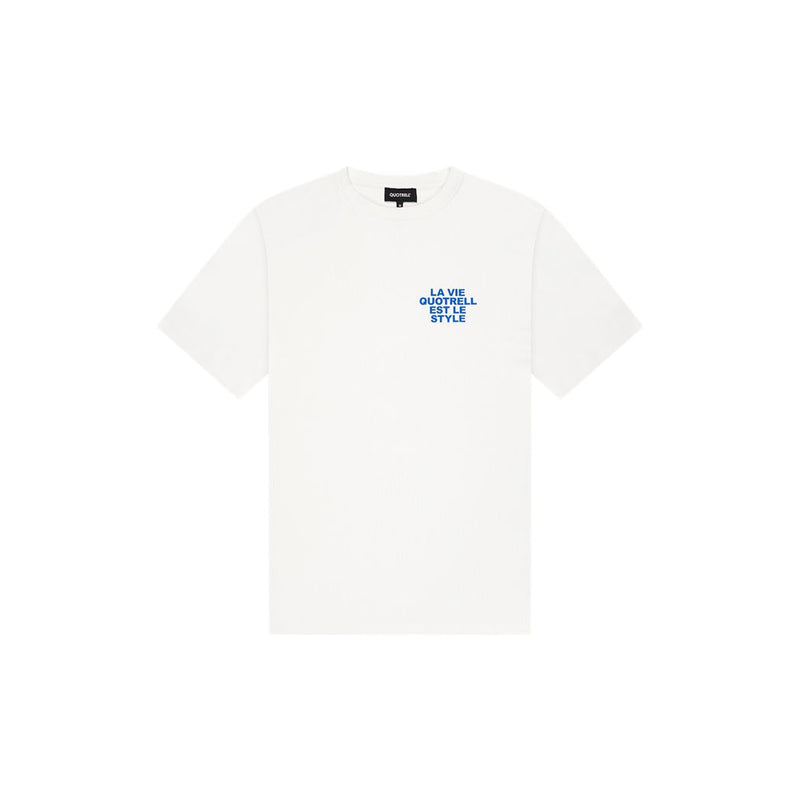 La Vie T-shirt White/Cobalt-Quotrell-Mansion Clothing