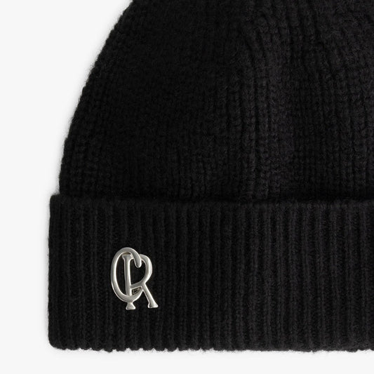 Label Beanie Black