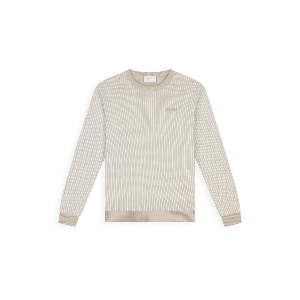 Ladder Stitch Knitted Crewneck Sand