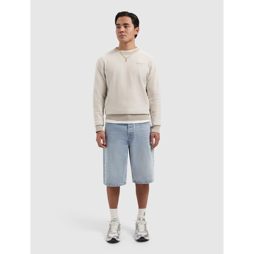 Ladder Stitch Knitted Crewneck Sand