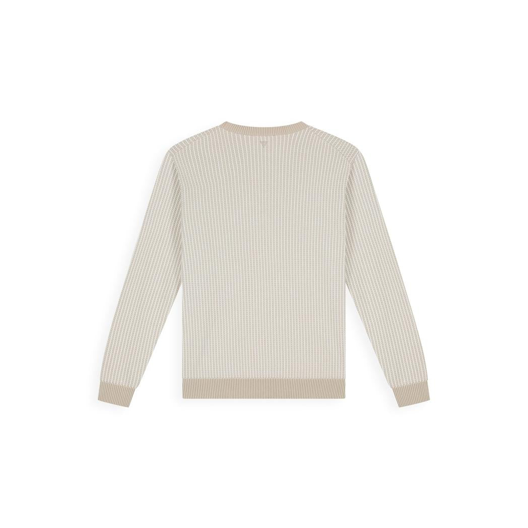 Ladder Stitch Knitted Crewneck Sand