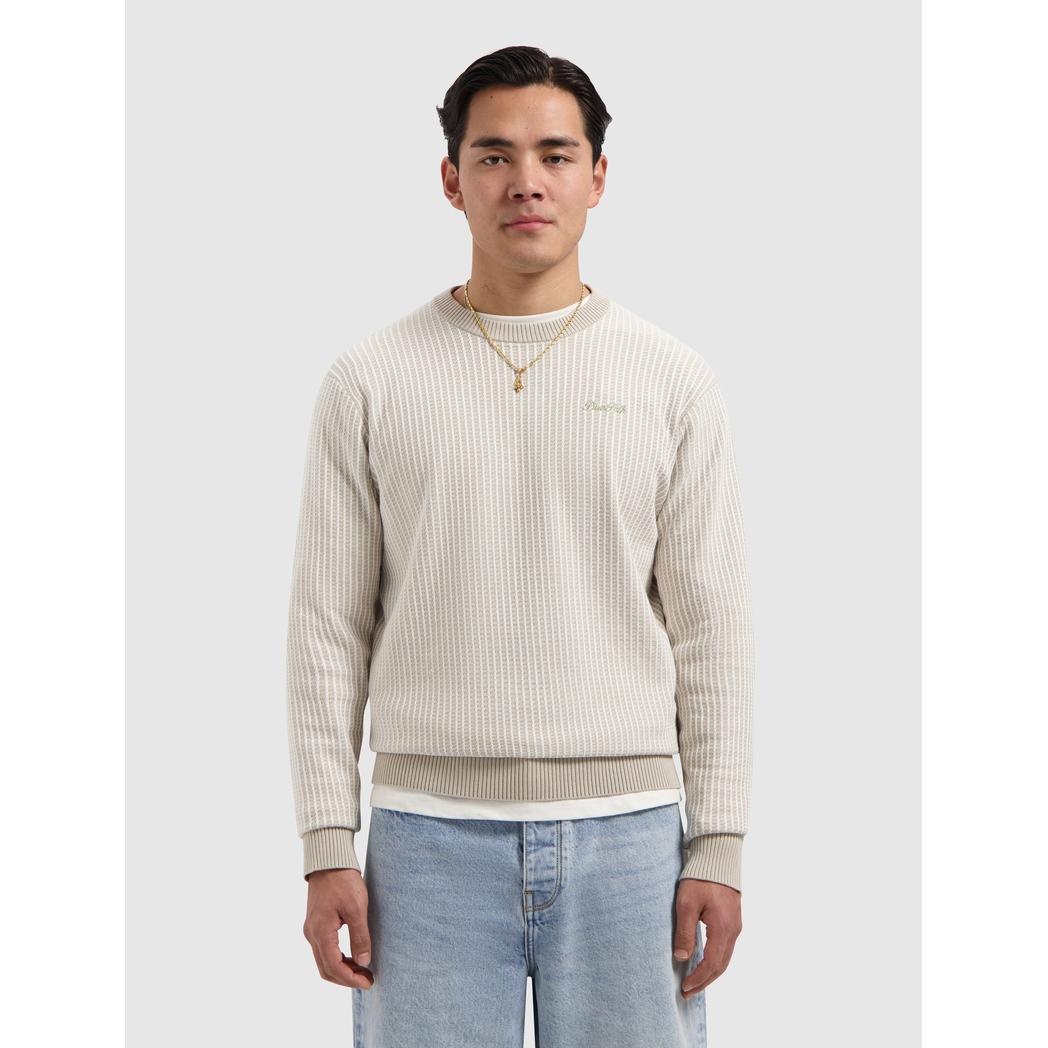 Ladder Stitch Knitted Crewneck Sand