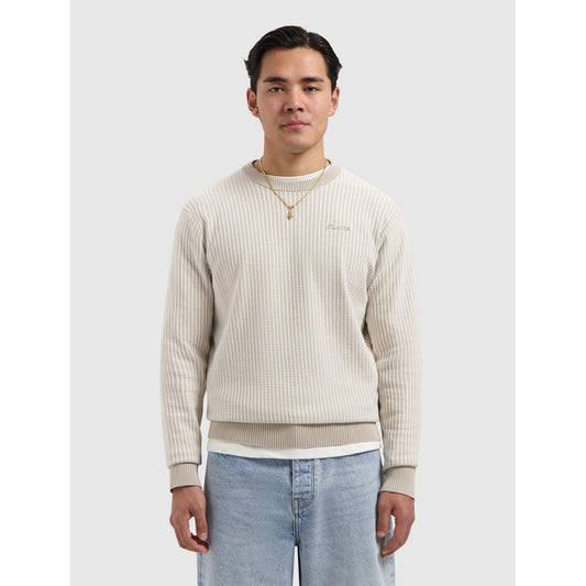 Ladder Stitch Knitted Crewneck Sand