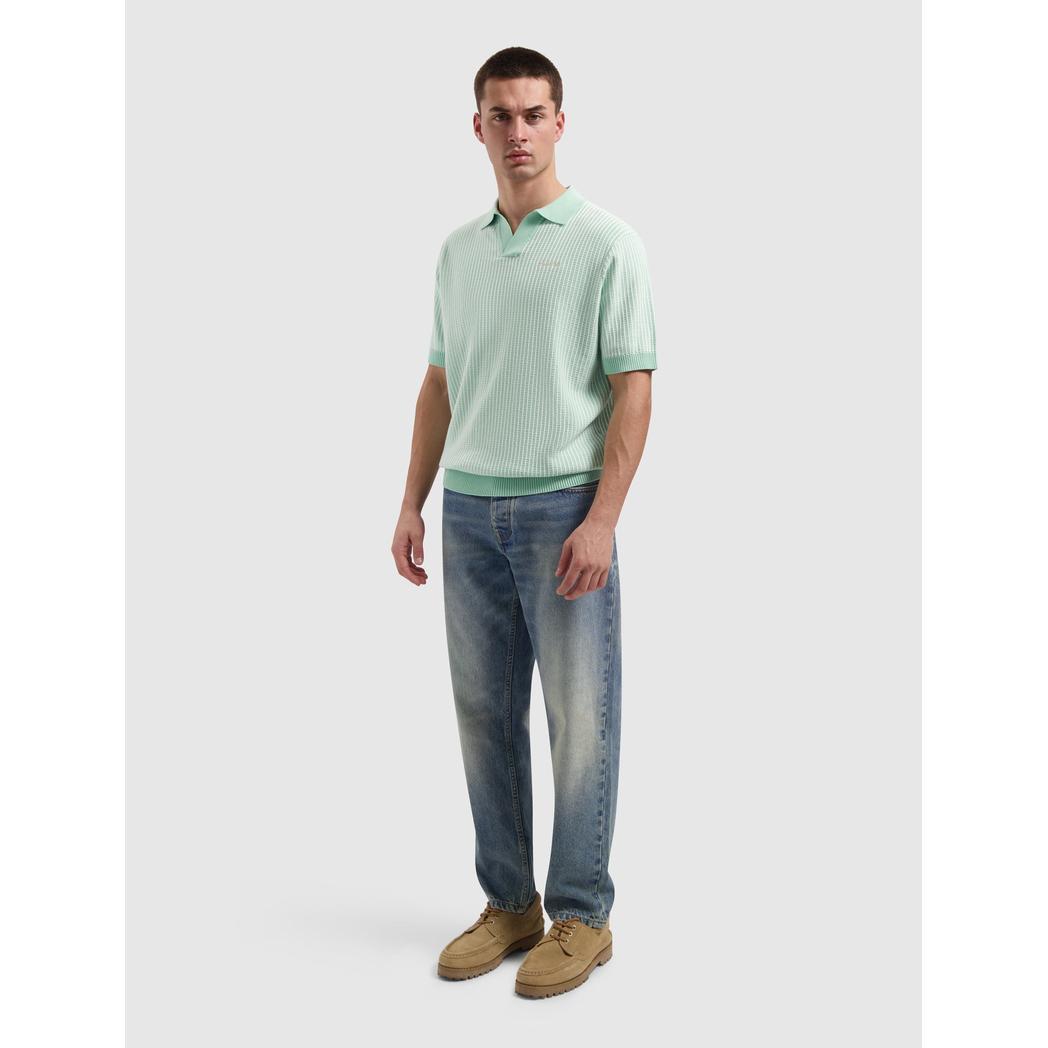 Ladder Stitch Knitted Polo Mint