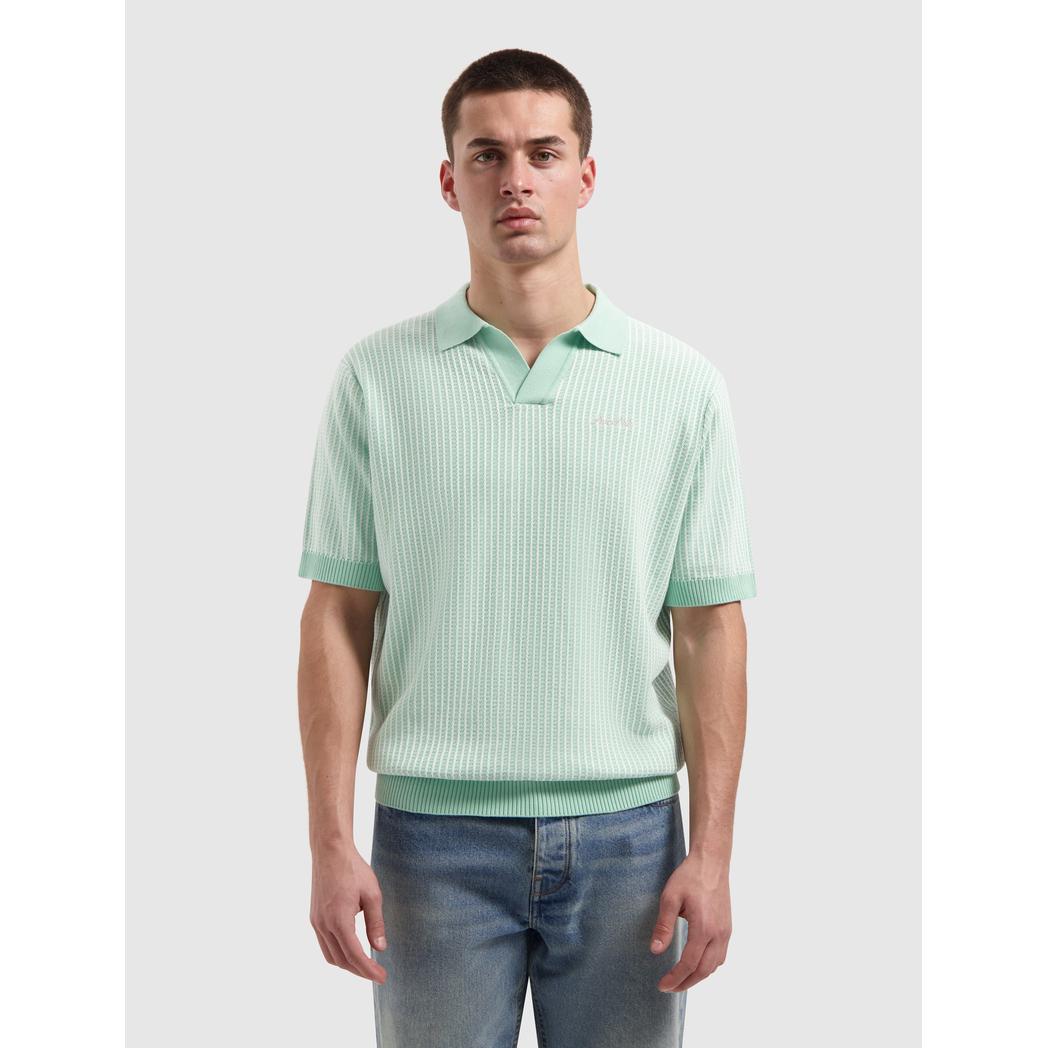 Ladder Stitch Knitted Polo Mint