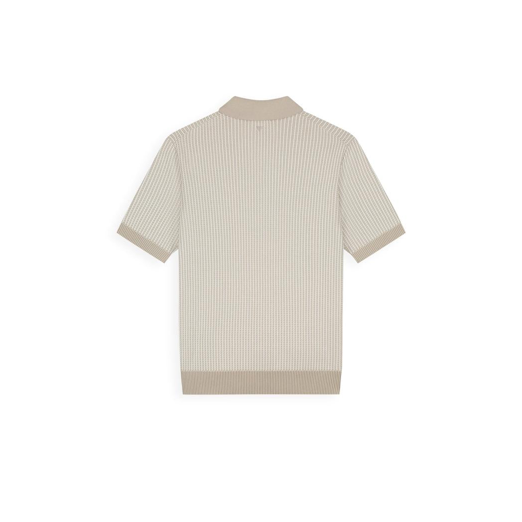 Ladder Stitch Knitted Polo Sand