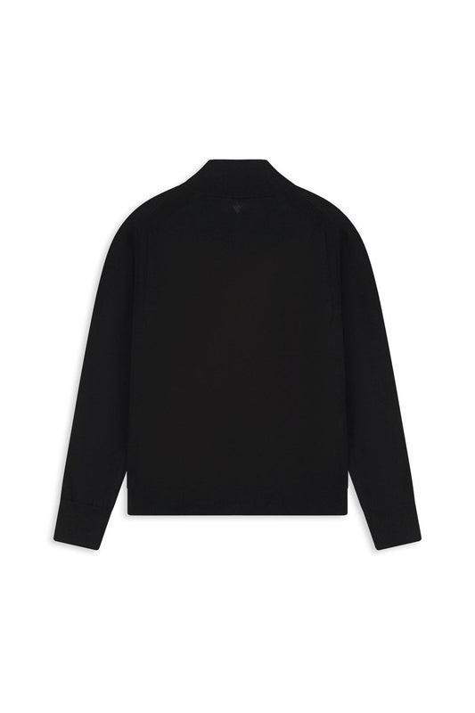 Light weight Hidden Half-zip Knit Black-Pure Path-Mansion Clothing