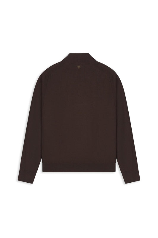 Light weight Hidden Half-zip Knit Dark Brown-Pure Path-Mansion Clothing