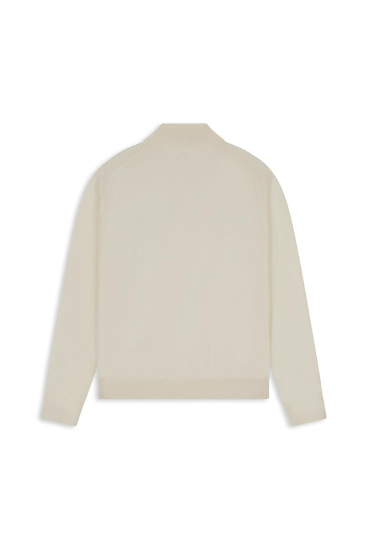 Light weight Hidden Half-zip Knit Ecru-Pure Path-Mansion Clothing