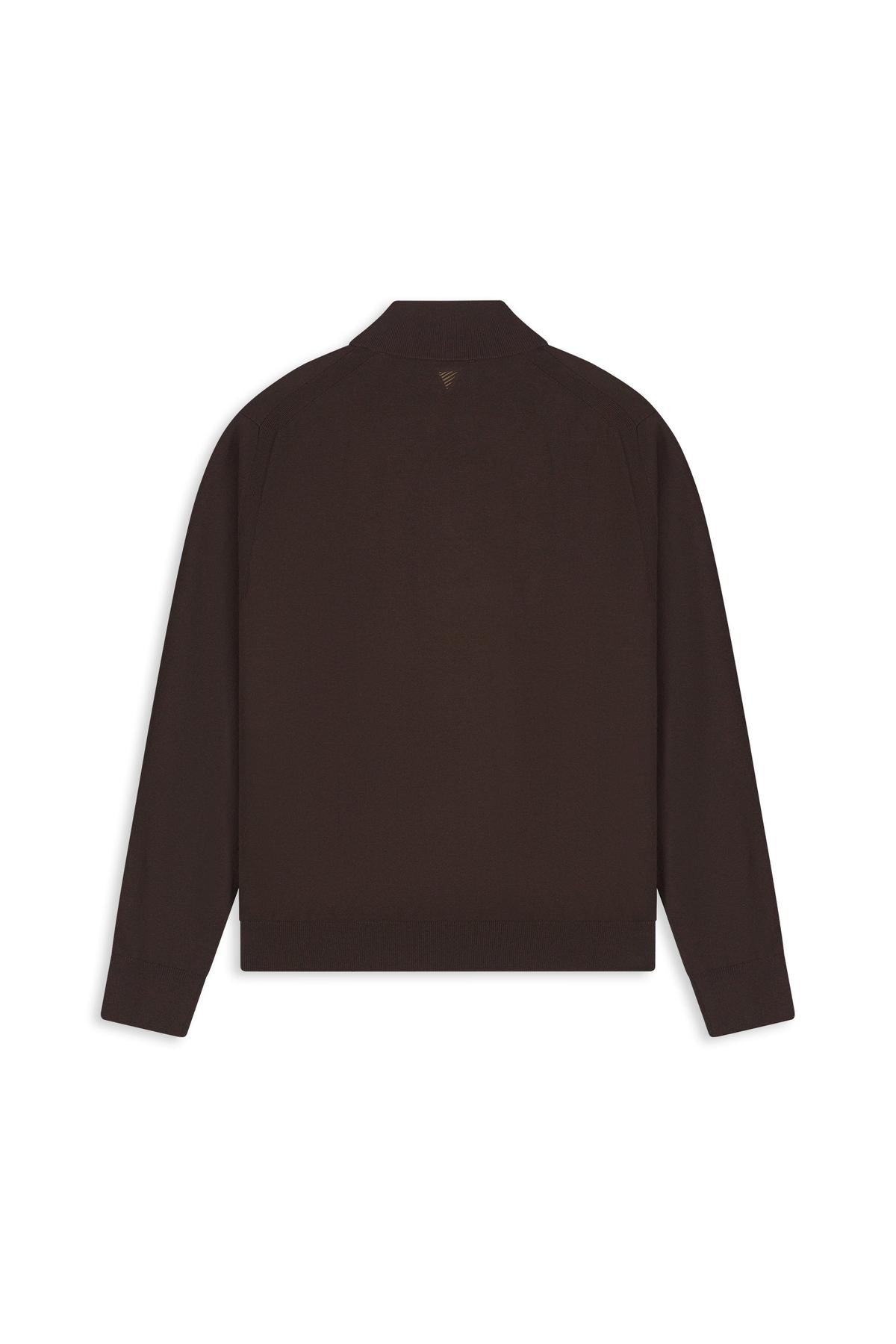 Light weight Hidden Half-zip Knit Wine Red