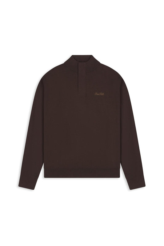 Light weight Hidden Half-zip Knit Wine Red-Pure Path-Mansion Clothing