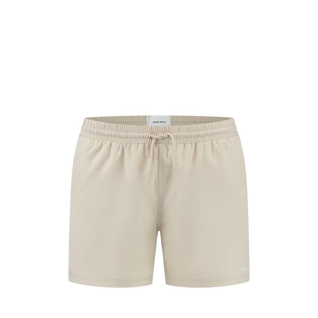 Logo Swim Shorts - Sand-Pure Path-Mansion Clothing