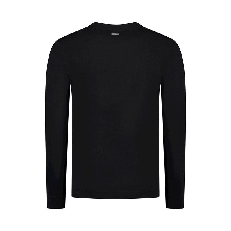 Long Sleeve Open Knit Polo-Purewhite-Mansion Clothing