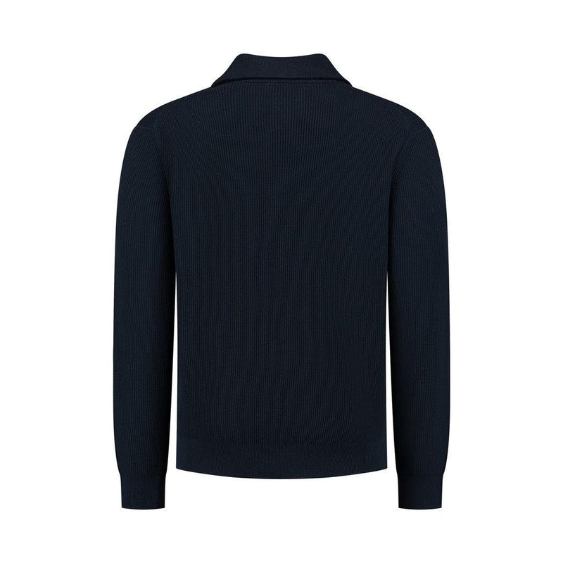 Loose fit Halfzip Knitwear Navy-Pure Path-Mansion Clothing