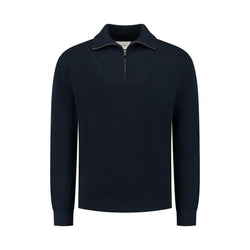 Loose fit Halfzip Knitwear Navy-Pure Path-Mansion Clothing