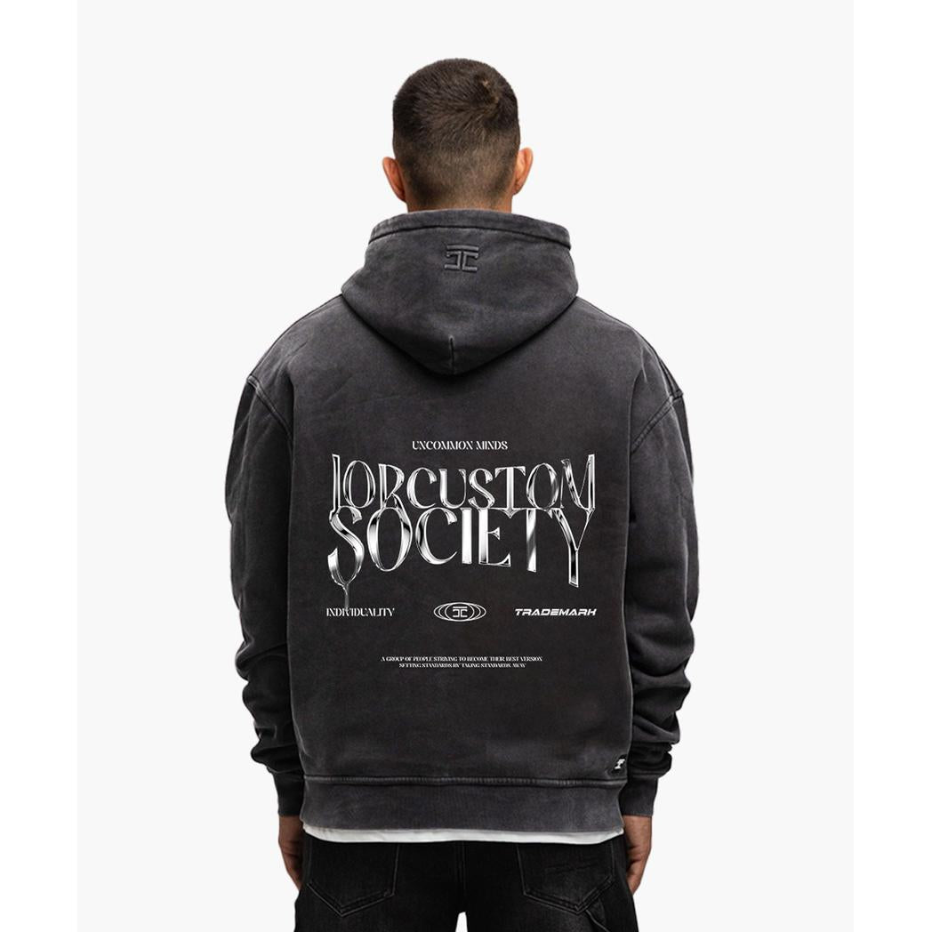 M-FW25-FLEECEHOODIES Acid Grey-Jorcustom-Mansion Clothing