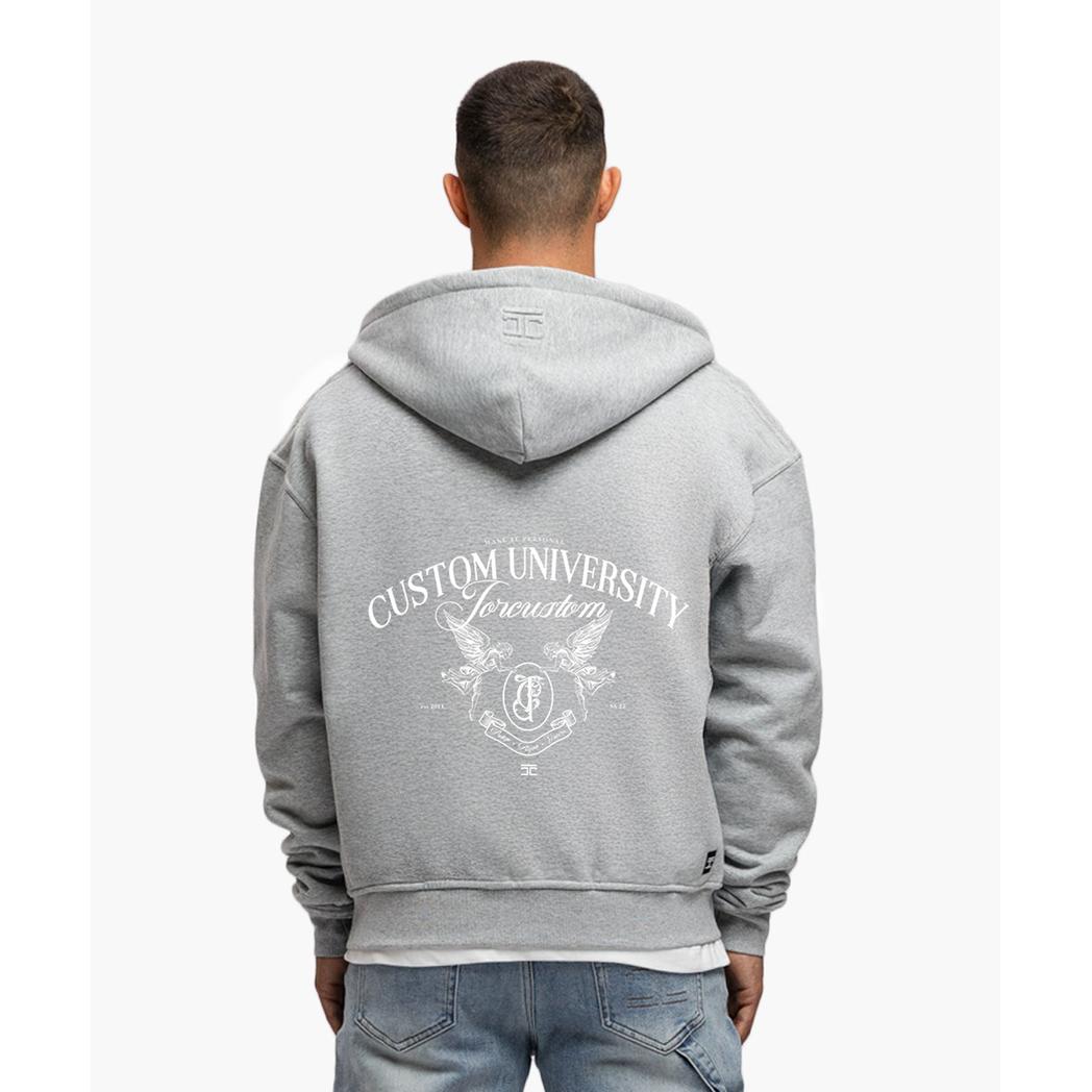 M-FW25-FLEECEZIP Grey Melange-Jorcustom-Mansion Clothing