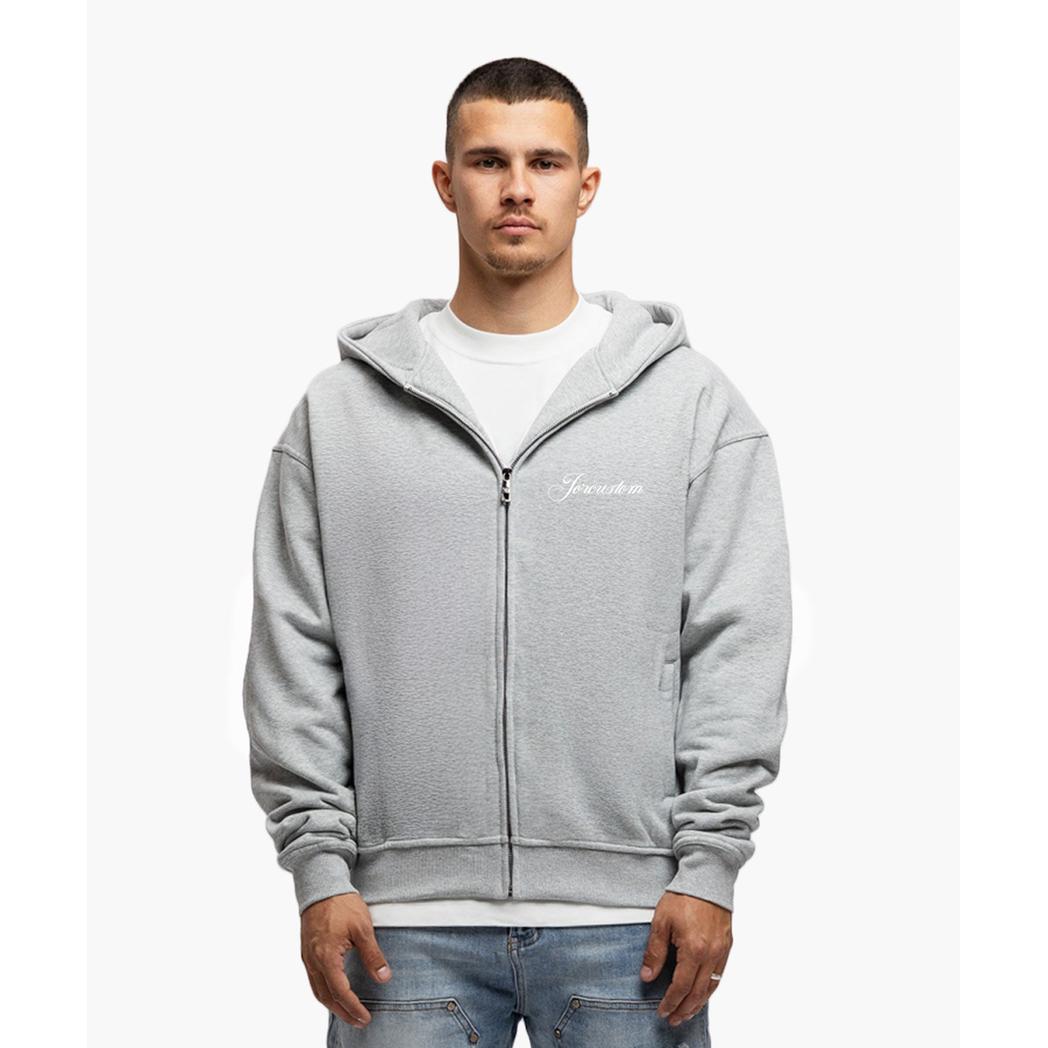 M-FW25-FLEECEZIP Grey Melange-Jorcustom-Mansion Clothing
