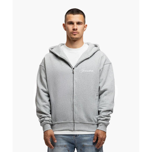 M-FW25-FLEECEZIP Grey Melange-Jorcustom-Mansion Clothing