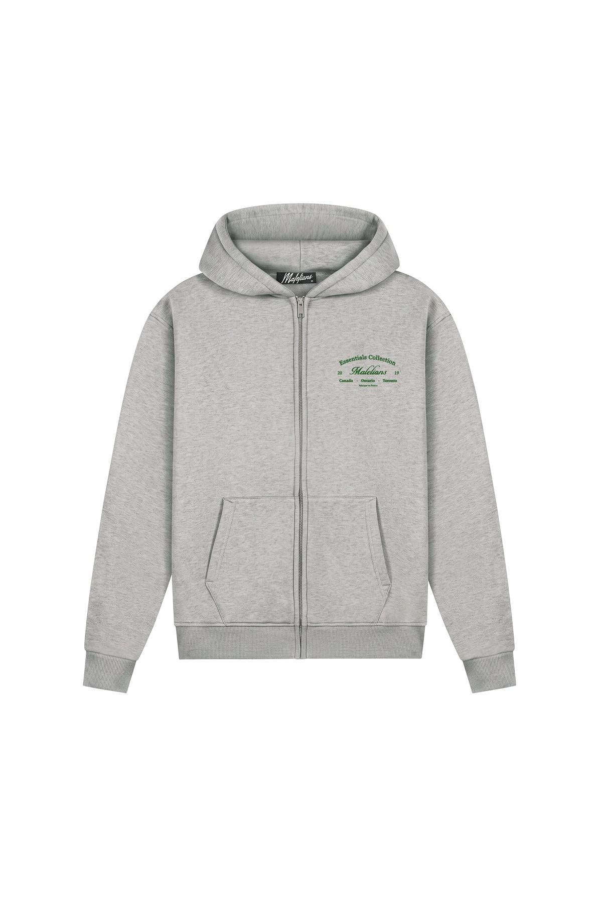 Marina Zip Hoodie Grey Melange