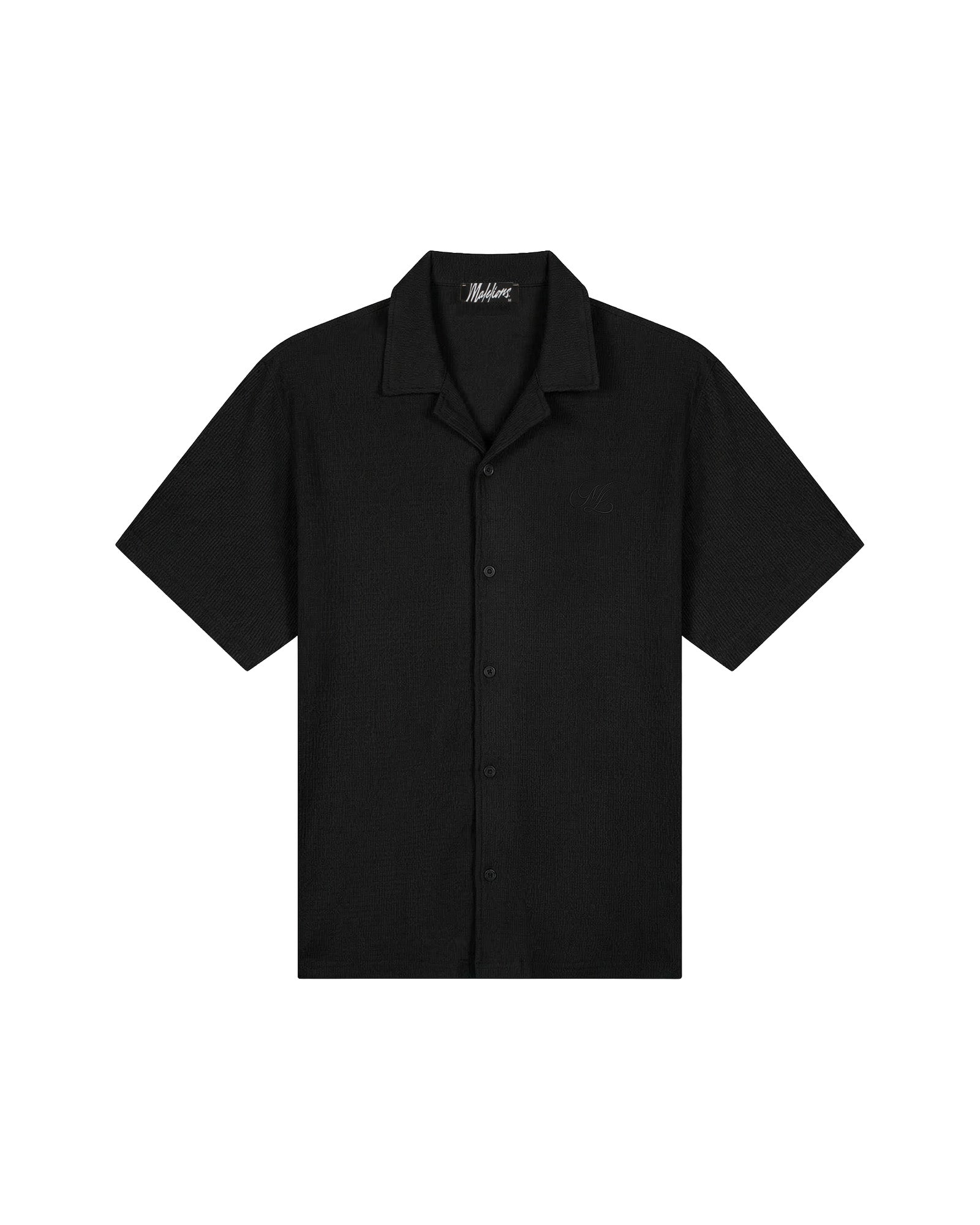Emblem Seersucker Shirt Black