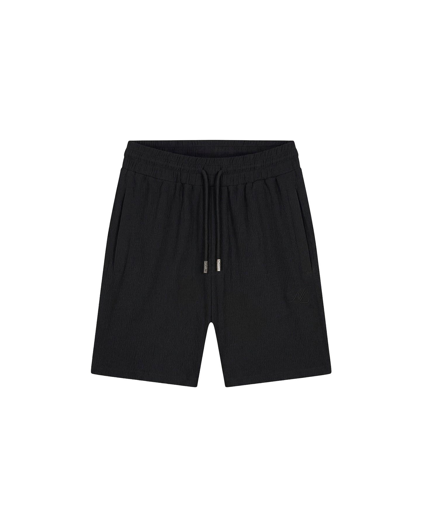 Emblem Seersucker Shorts Black