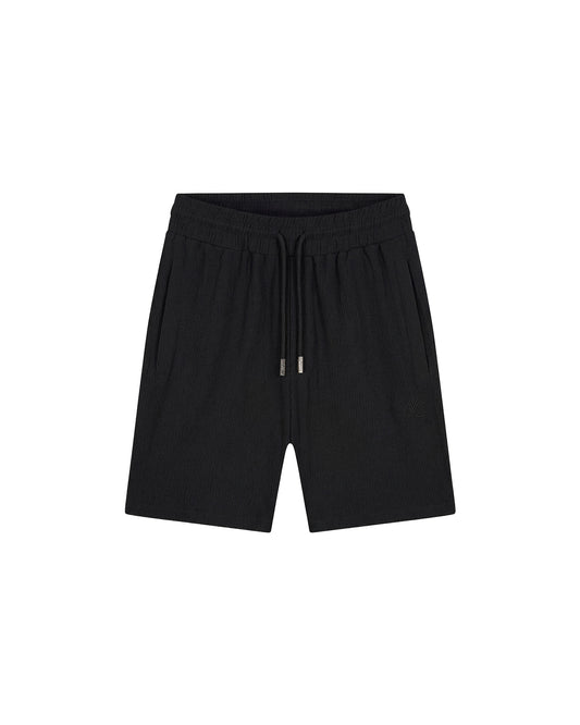Emblem Seersucker Shorts Black