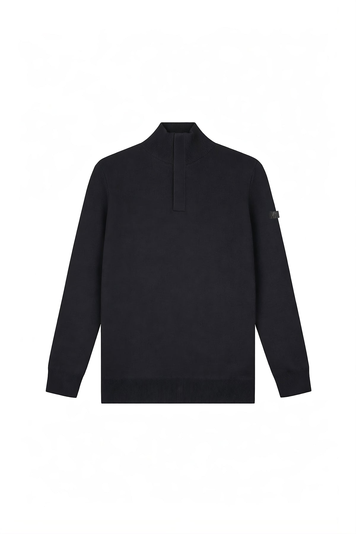 Knitted Quarter Zip Black