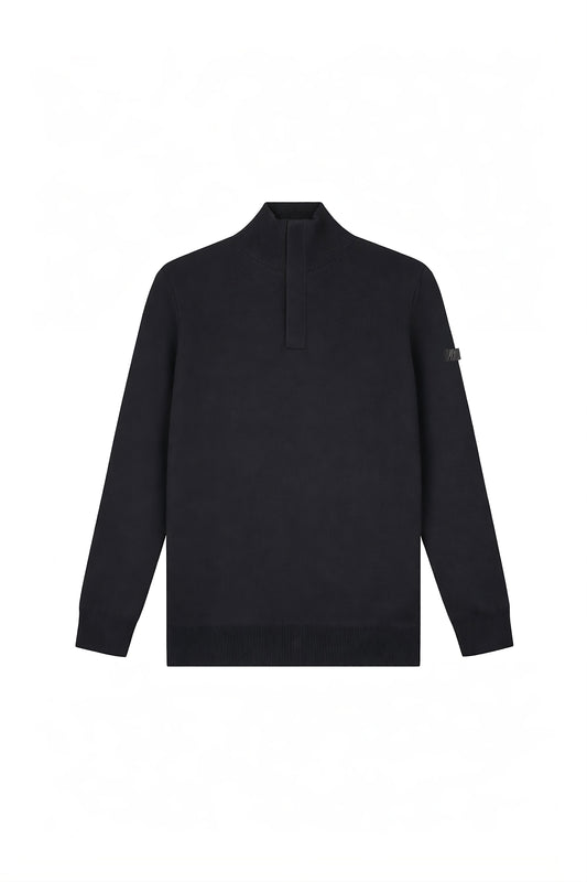 Knitted Quarter Zip Black