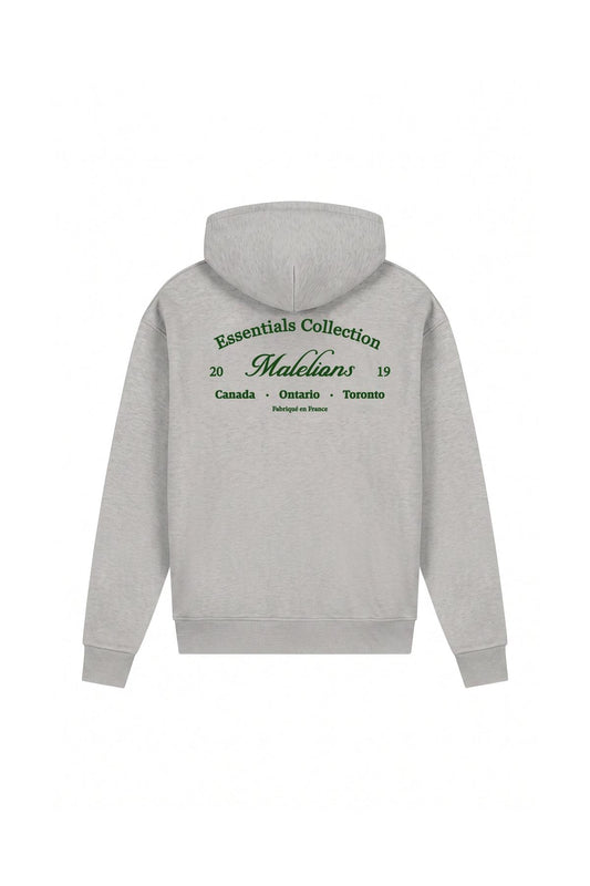 Marina Zip Hoodie Grey Melange-Malelions-Mansion Clothing