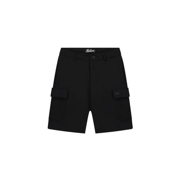 Men Signature Patch Cargo Shorts Black-Malelions-Mansion Clothing