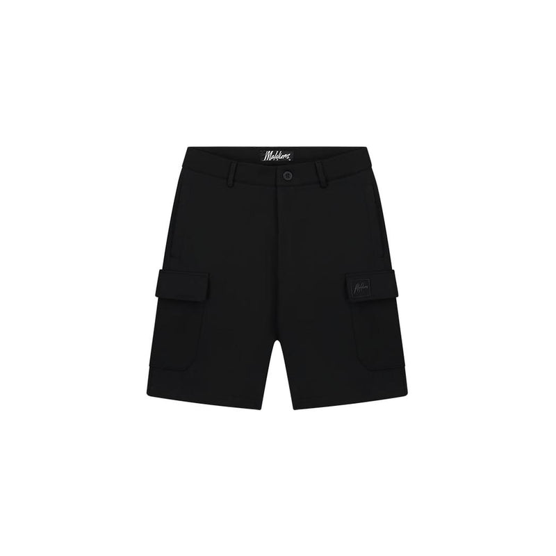 Men Signature Patch Cargo Shorts Black-Malelions-Mansion Clothing