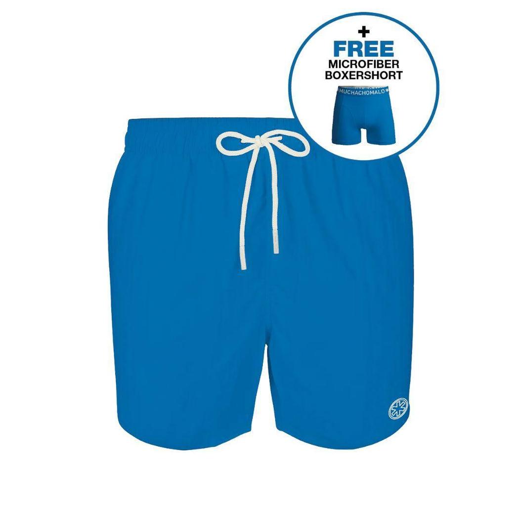 Men Swimshort Solid Neon Blue-Muchachomalo-Mansion Clothing