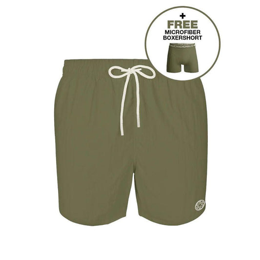 Men Swimshort Solid Olive Green-Muchachomalo-Mansion Clothing