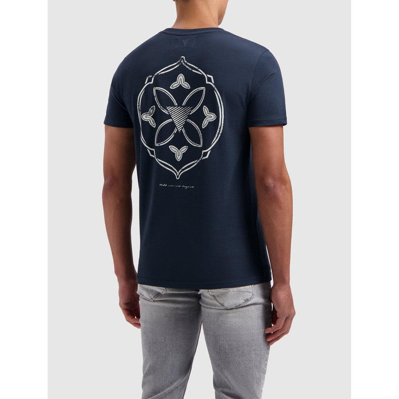 Monogram Back Print T-shirt - Navy-Pure Path-Mansion Clothing