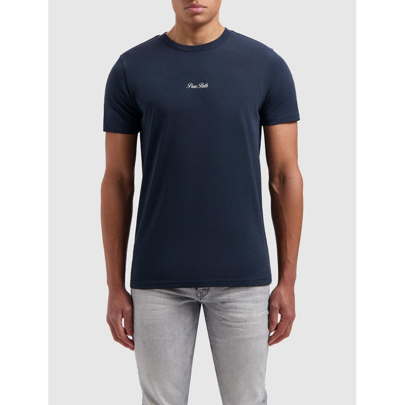 Monogram Back Print T-shirt - Navy-Pure Path-Mansion Clothing