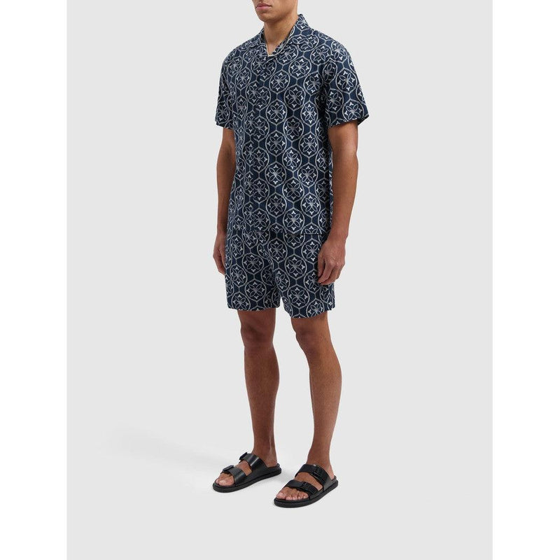 Monogram Shorts - Navy-Pure Path-Mansion Clothing