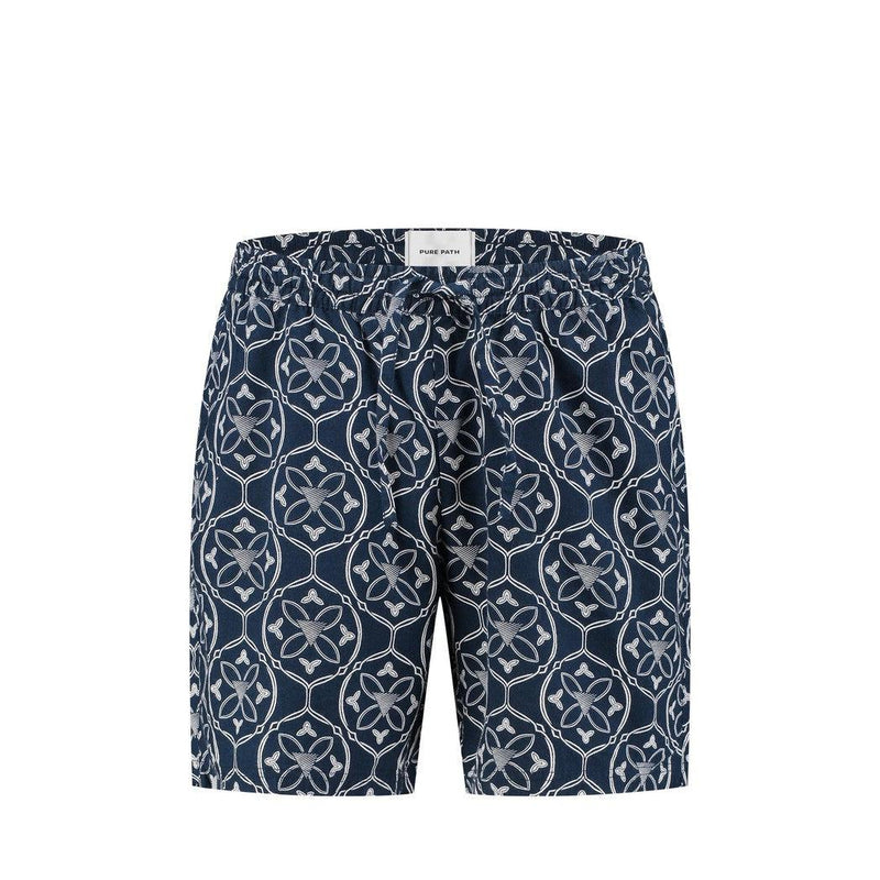 Monogram Shorts - Navy-Pure Path-Mansion Clothing