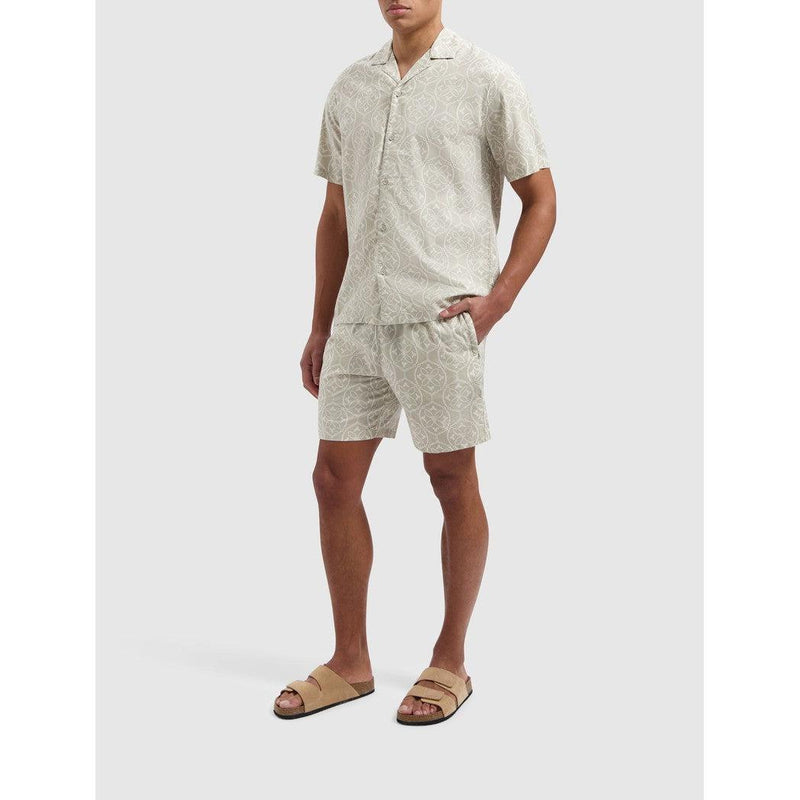 Monogram Shortsleeve Shirt - Sand-Pure Path-Mansion Clothing