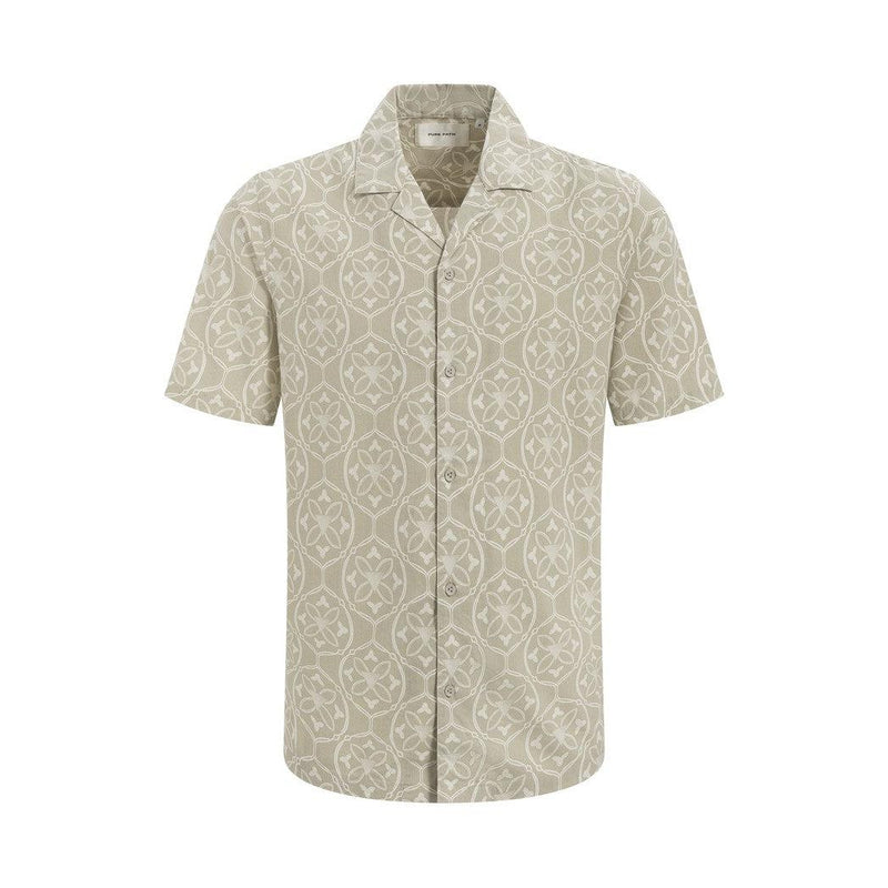 Monogram Shortsleeve Shirt - Sand-Pure Path-Mansion Clothing