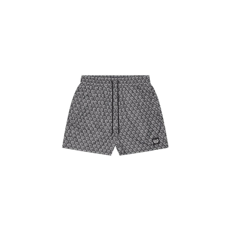 Monogram Swimshorts Anthracite/White-Quotrell-Mansion Clothing