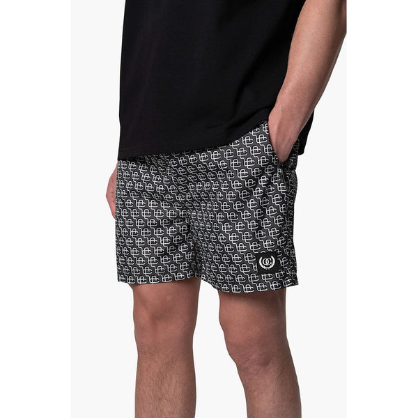 Monogram Swimshorts Anthracite/White-Quotrell-Mansion Clothing
