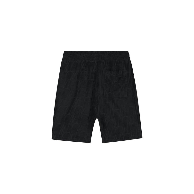 Monogram Towelling Shorts Black-Malelions-Mansion Clothing