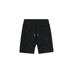 Monogram Towelling Shorts Black-Malelions-Mansion Clothing