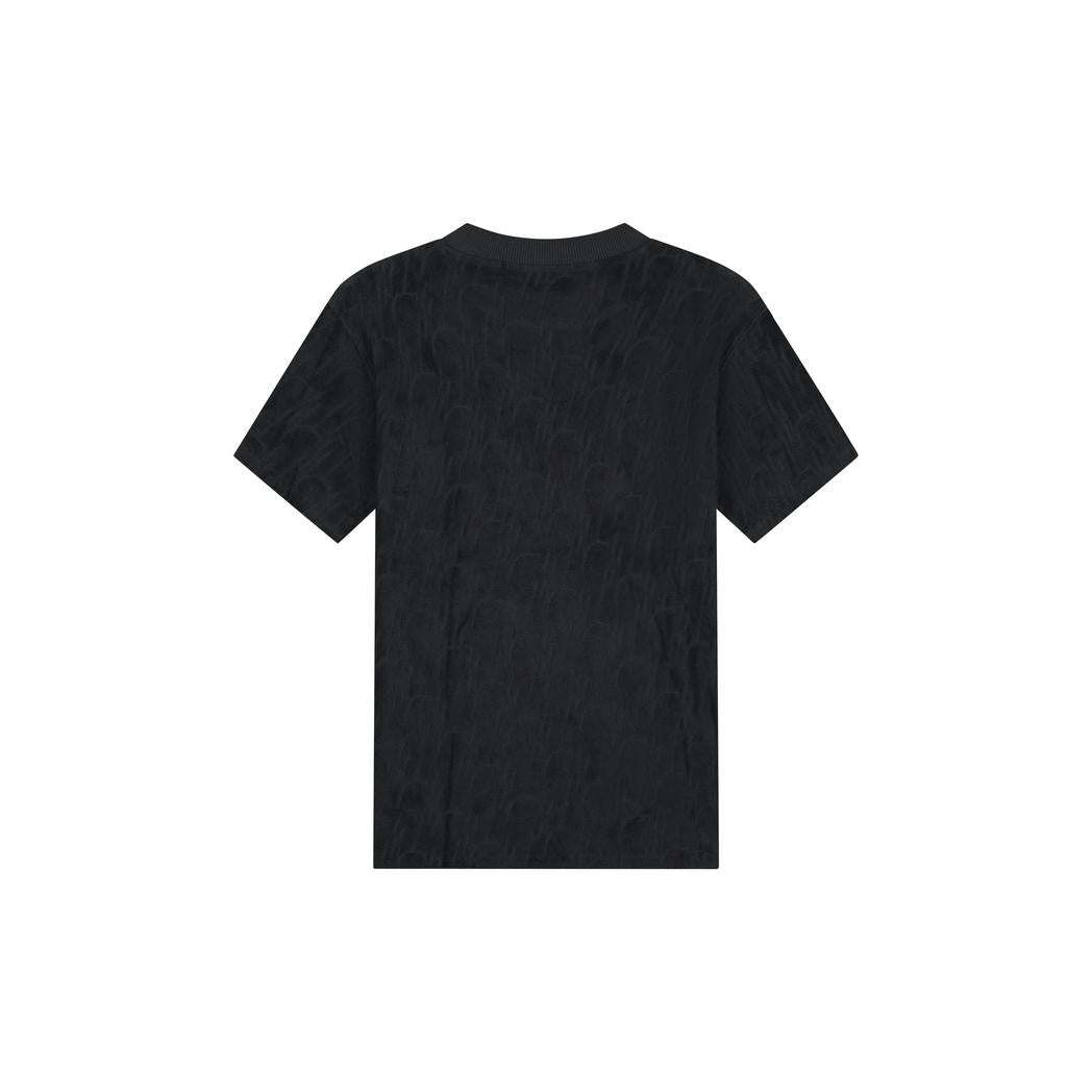 Monogram Towelling T-Shirt Black-Malelions-Mansion Clothing