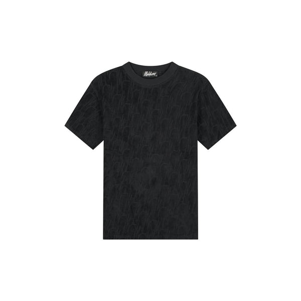 Monogram Towelling T-Shirt Black-Malelions-Mansion Clothing