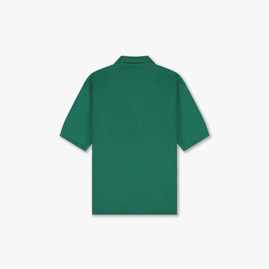 Nombre Knit Polo Forest Green