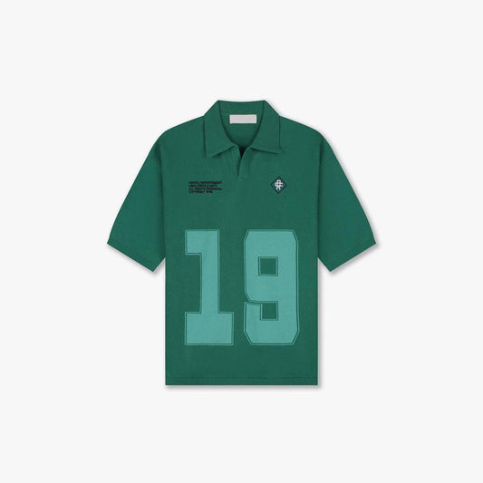Nombre Knit Polo Forest Green