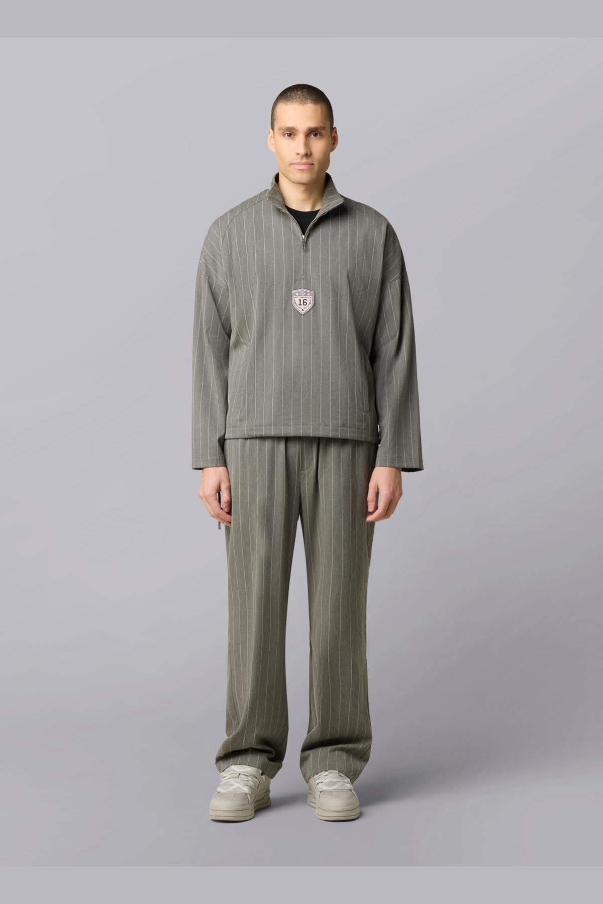 Pin Stripe Funnel Grey