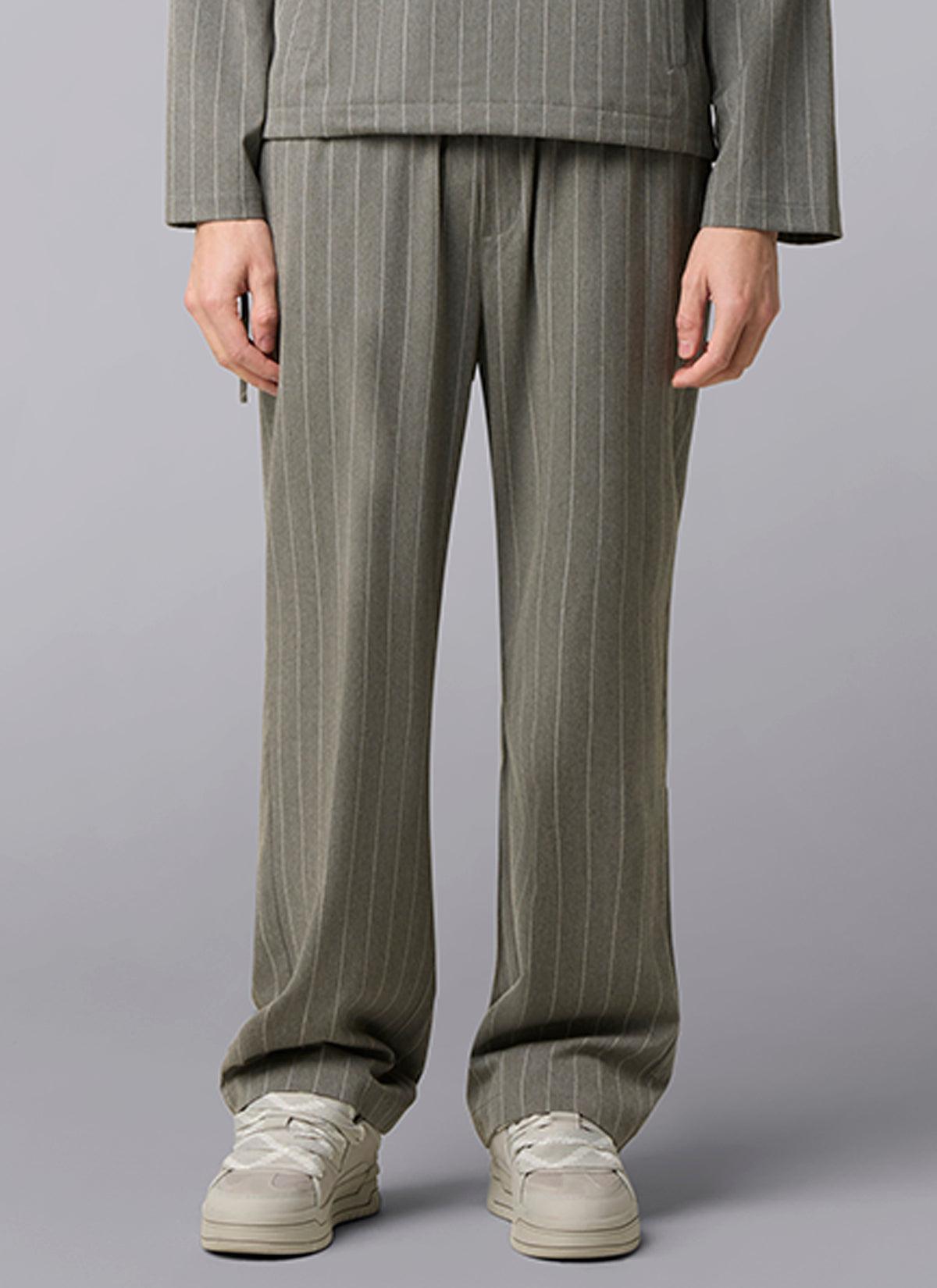 Pin Stripe Joggers Grey